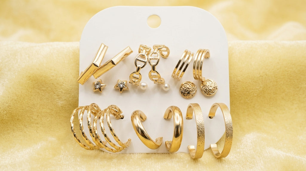 Premium Gold Style Multi Earring Combo Set
